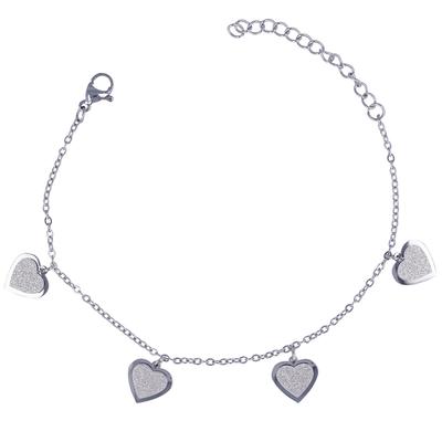 [R7430] - Silver 'Love' Steel Bracelet - 10 Mm