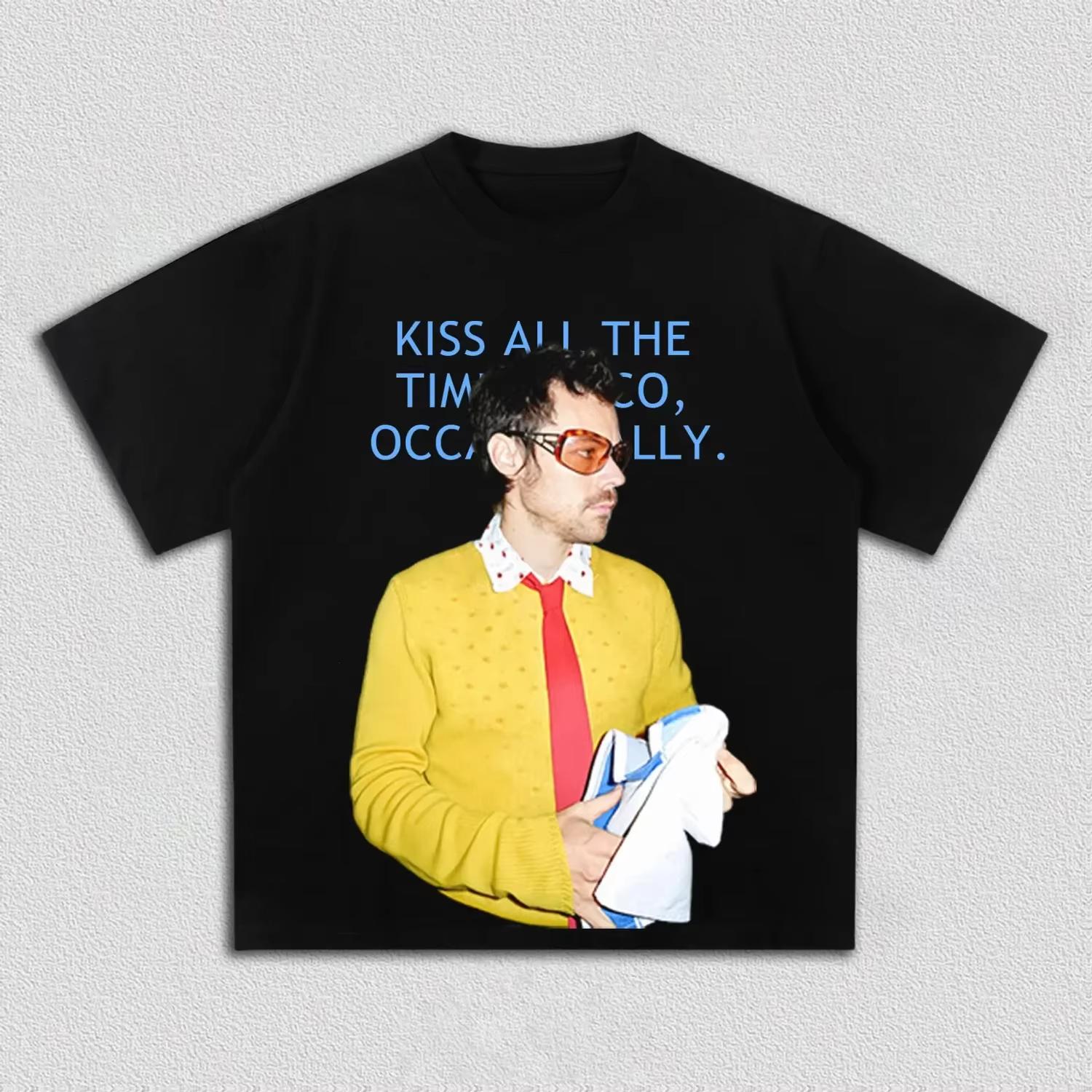 

Harry Styles 2026 album Kiss All the Time Disco Occasionally Unisex 100%cotton shirt summer O-Neck Short Sleeve Tshirt fan gi... S разноцветный