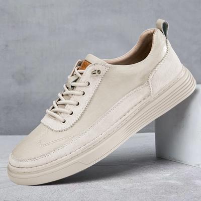 Mode Herbst Heißverkauf Atmungsaktiv Neue Herren Leder Freizeitschuhe Schlicht Beige Herren Low Cut Business Schuhe Vielseitige Oxford Schuhe