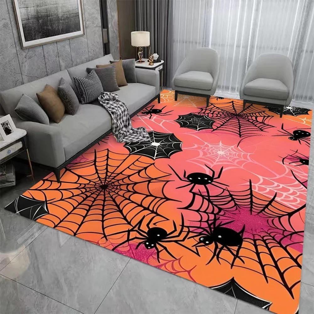 Halloween Pumpkin Horror Night Carpet Suitable for Bedroom Living Room Corridor Carpet Home Decoration Non Slip Floor Mat