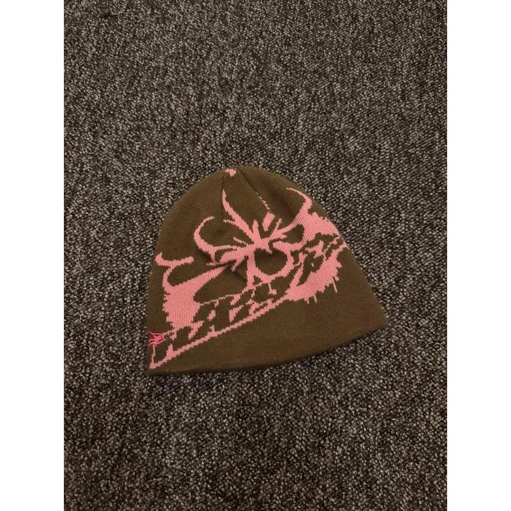 Used NEW ERA Beanie Knit Hat Brown Pink