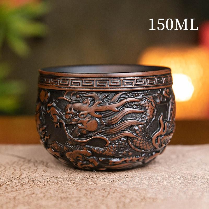 Dragon Master Cup Hand-embossed High-end Ceramic Tea Set Cups Purple Pottery Kung Fu Tea Cup Ceramics Teaware Cup for tea