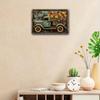 Vintage Blue Truck Metal Tin Sign Rustic Floral Wall Art 1PC
