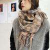Women Fashion Plaid Scarf Winter Sweet Warm Imitation Cashmere Shawl Neck Warmer For Birthday Gifts