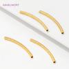 2mm*35mm Brass Texture Tube Beads 18K Gold Plated Tube Spacer Beads Connectors For Jewelry Making,DIY Bracelet Necklace Findings