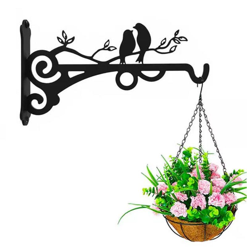 2/1Pcs Wall-Mounted Hook Flower Pot Holder Europe Vintage Iron Art Flower Stand Garden Decoration Wall Hanging Basket Bracket