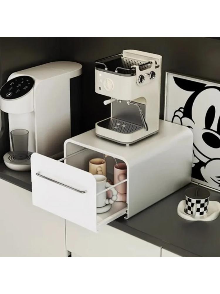 New Drawer Type Storage Box Desktop Coffee Cup Storage Shelf Metal Kitchen Spice Bottle Organize Shelf Cosmetic Organize