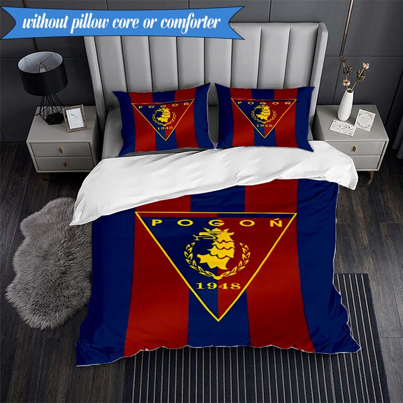 3PCS Pogoń Football Crest Bedding Set 2D Printing (Includes 1 Duvet Cover + 2 Pillowcases Coreless), Bedroom decor,Fan gift