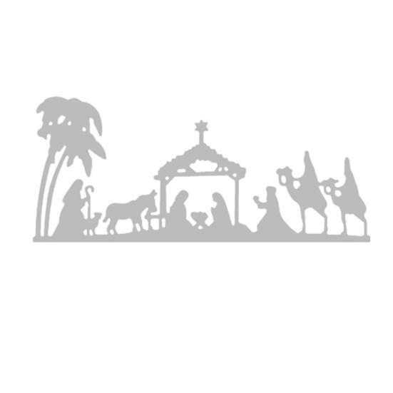 

Режущий штамп, дерево, люди, лошадь, многоразовый DIY трафарет для тиснения из углеродистой стали для поделок серебряный