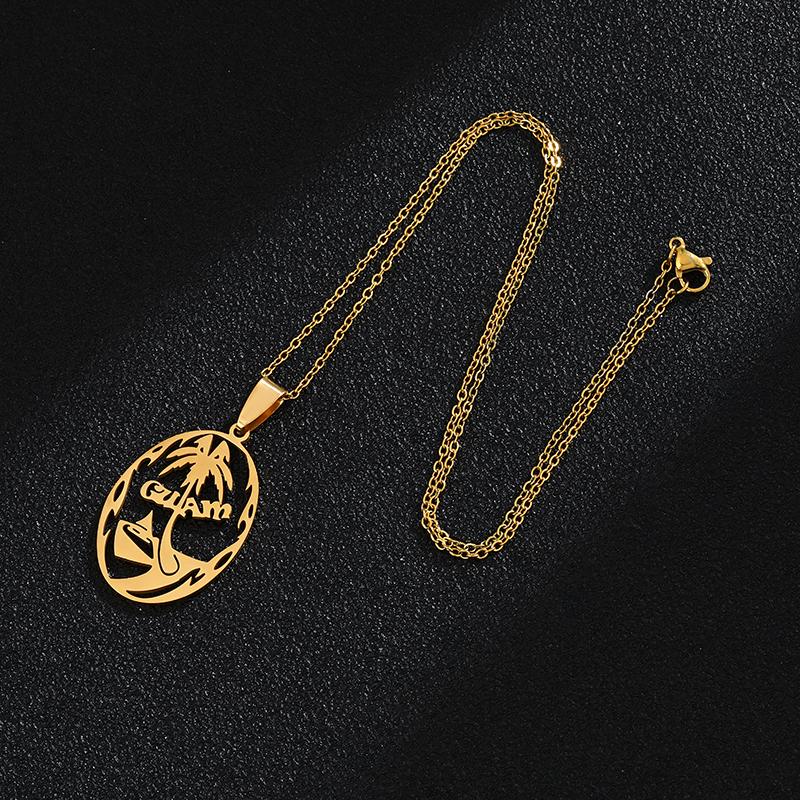 Guam Halsketten für Frauen Männer Gold Farbe Guam Anhänger Hochzeit Party Engagement Edelstahl Schmuck