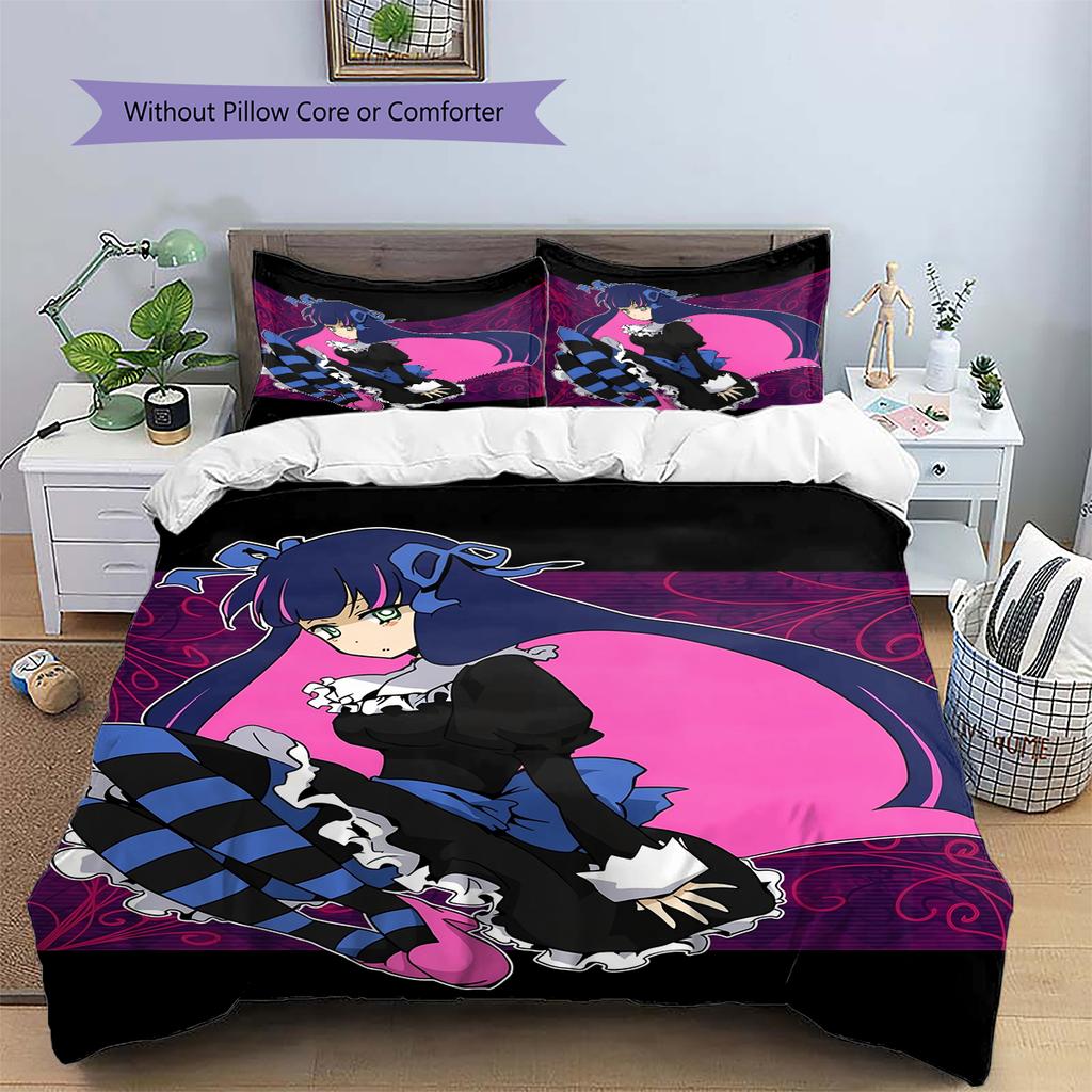 Stocking Pattern Bedding Home Decoration Birthday & Festival Gift (1 * duvet cover + 2 * pillowcase, without core)
