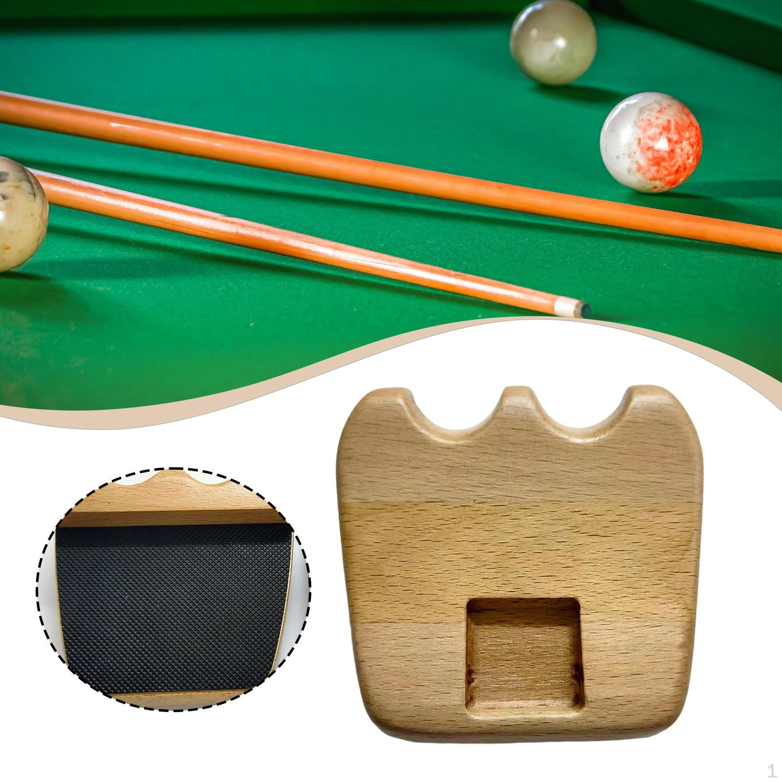 

2 Slot Pool Cue Holder Billiard Cues Sticks Rack Easy to Install Wooden