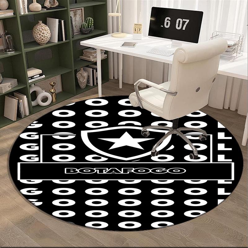1PC round rug Botafogo Football Club Printed Round Area Rug ,Rug For Home Office, Round Chair Rug, Decorative Carpet Fan gifts Christmas gift