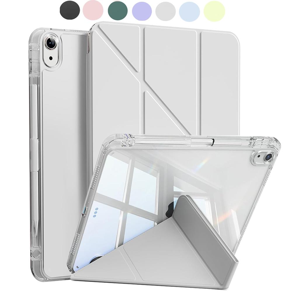 Case for iPad 11th 10th 9th 8th 7th 6th 5th gen, For iPad Air 4 5 6 Y-Shaped Stand Case with Pencil Holder, Support Mutil Angles
