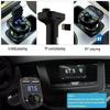 1pc Car Wireless Bluetooth FM Transmitter USB Digital Display  ABS Shell Noise-Cancelling Mic  Wireless Auto Adapter
