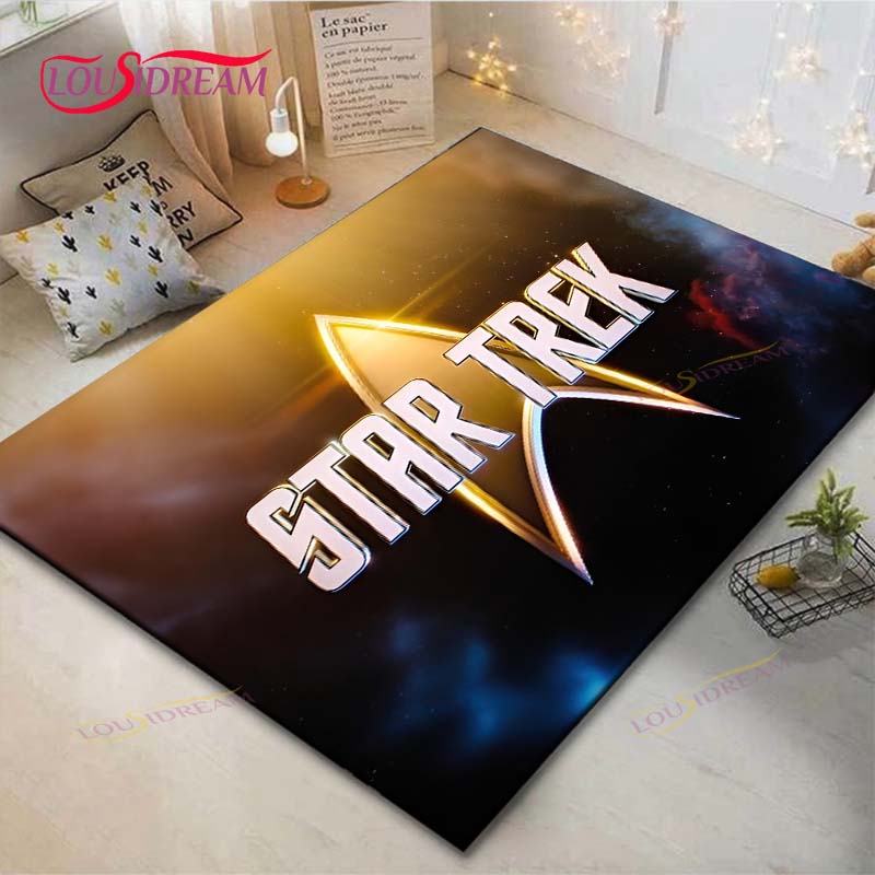 Fashion Famous Films S-Star-T-Trek Carpet Living Room Bedroom Bedside Mat Fashion Floor Mat Area Rug Door Mat Bedroom Decoration