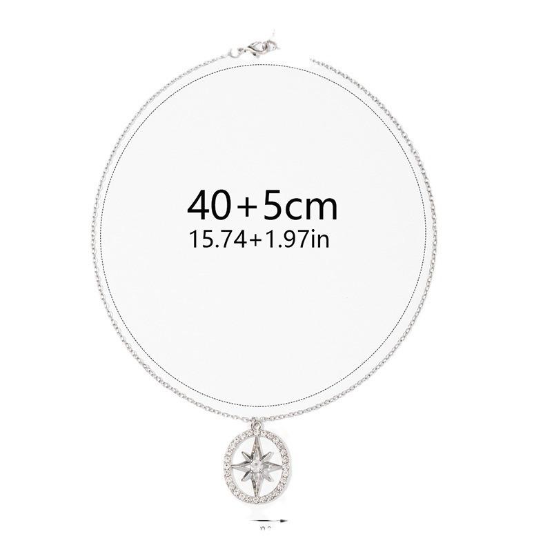 New Accessories Fashion Diamond Circle Pendant Women's Personality Versatile Hexagram Necklace