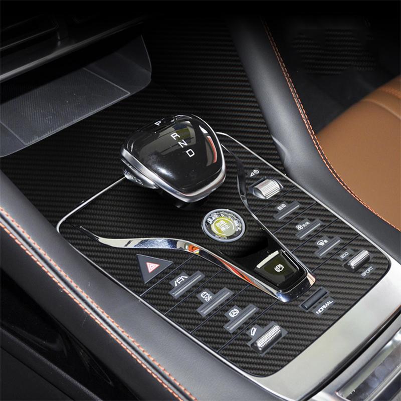 Bilinteriördekal För BYD SONG PLUS DMI 2022 2023 Bildekal för växelspakspanel Växellådsskyddsfilm Kolfiber Svart Tillbehör