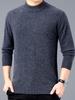 Herrtröja i 100 % ren kashmir, Förtjockad Enfärgad, Vinter 2025 Värmande Kläder för Medelålders
