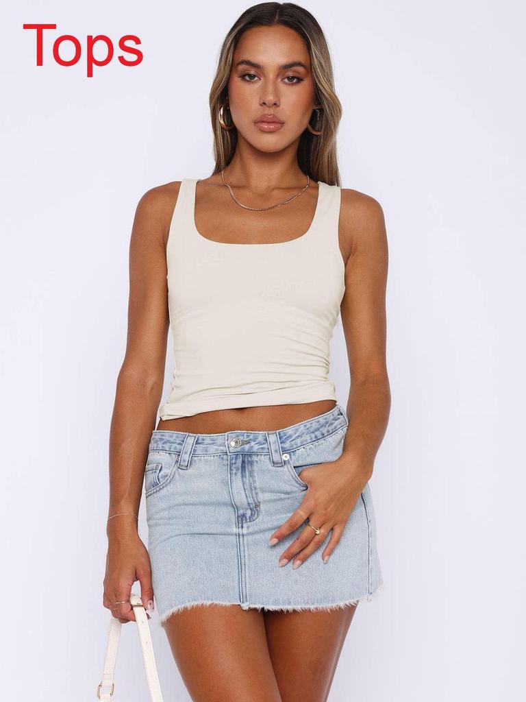 Y2k Sexy Crop Top With High Elastic Polyester For Streetwear Girls