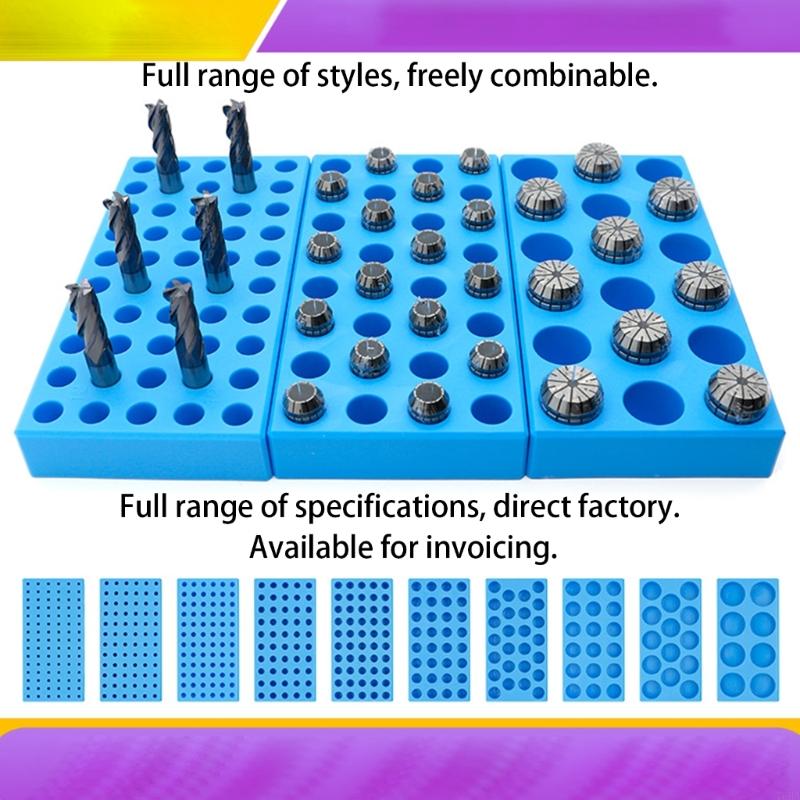 76HA Multi Slot Tool Holder Storage Box Milling Cutter Case Plastic Drill Bit Holder Tray Machining Center Tools