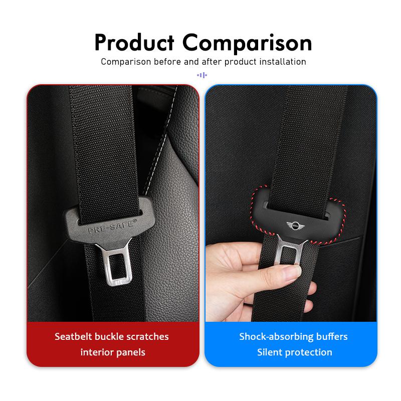 Universal Car Seat Belt Clip Anti-Scratch Buckle Protector Cover For MINI Cooper JCW WORKS R55 R56 F55 F56 R57 R58 R59 R60 R50 btrme66