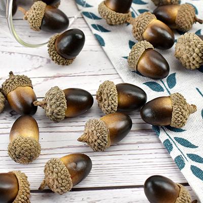 20 Peças Bolotas Mini Artificiais Frutas Falsas Adereços Realistas Nozes de Carvalho Modelo Artesanato Para Decoração de Mesa de Cozinha de Casa