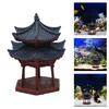 Traditional Hexagon Pavilion Fishtanks Decors Double Tiered Resin Craft for Fishtanks and Hotel Table Scene Landsacpe