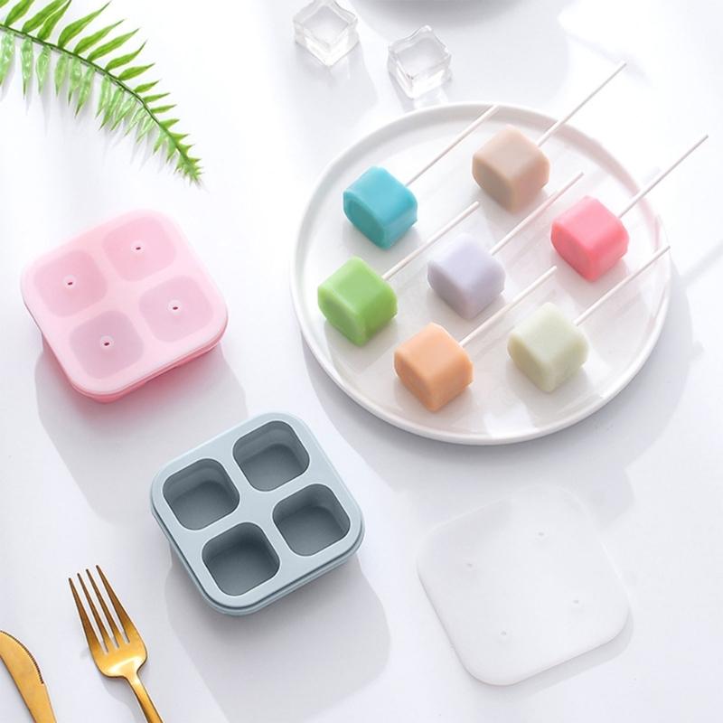 Square Shape Lollipop Silicone Mold Chocolate Candy Cake Moulds for Birthday Cakes Decorating Tool Baking Accessories
