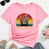 Camiseta de mujer con estampado de el mejor gato mamá de todos los tiempos ropa de calle informal con cuello redondo camisetas