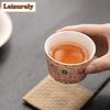 100ml Chinesische Emaillefarbene Keramik-Teetasse Personalisierte Palaststil-Meistertasse Tee-Paar Verkostungs-Teeschale Trinkgeschirr Geschenk