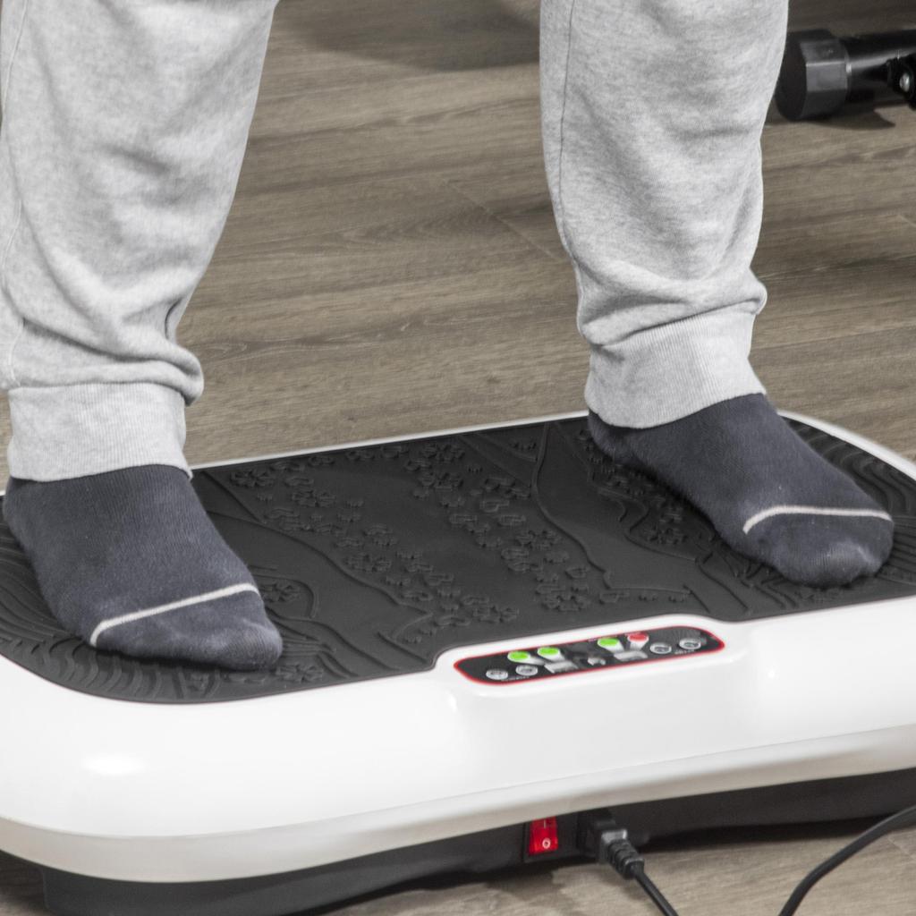 HOMCOM Vibration Plate with 99 Levels, 2 Fitness Bands