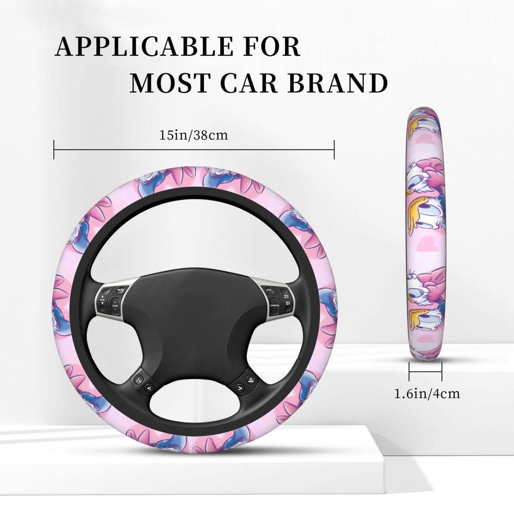 Donald Duck Car Steering Wheel Cover, Stylish, Anti-Slip, Stain Prevention, Good Texture, Accessories, Interior