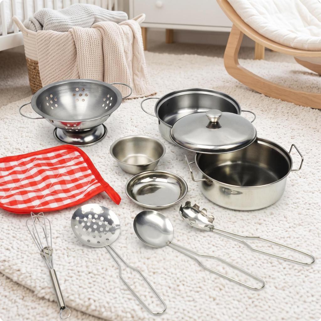 Toy Pots and Pans Set Mini Deluxe for Toddlers