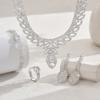 New Leaf Necklace Earrings Four-piece Set Fashion Bridal Wedding Rhinestone Accessories Necklace