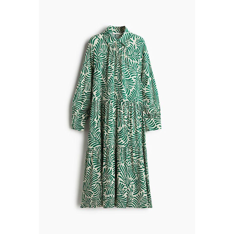 

HM Women s Clothing Dress 2025 Fall New Arrival Elegant French Lapel and Waist Tight Shirt Dress 1263590