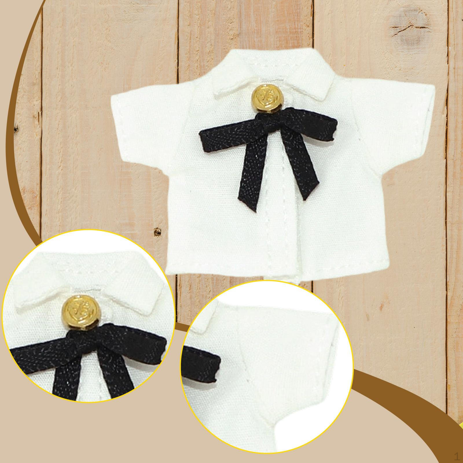 

1/12 Scale Female Clothes Miniature Trendy Clothing Cosplay Accessories Outfit Stylish Casual Deck білий
