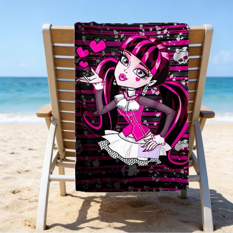 Proof Beach Towel with a Monster High1 Pattern - Soft,absorbent,quick-drying,machine Washable - Perfect for Swimming,camping,bathing