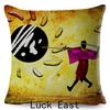 Retro African Cushion Cover Abstract Human Figure Design Warm Tone Soft Polyester Bedroom Decor Throw Pillow Case