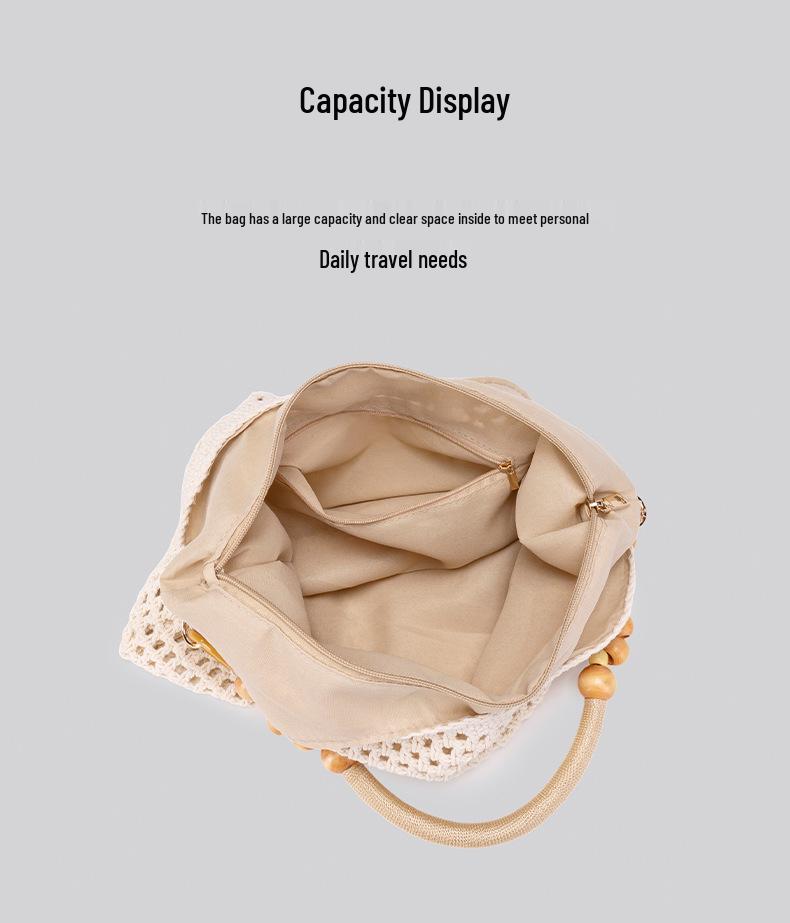 Summer 2026 Women's Artistic Woven Beach Tote – New Chinese Style Single Shoulder Bag