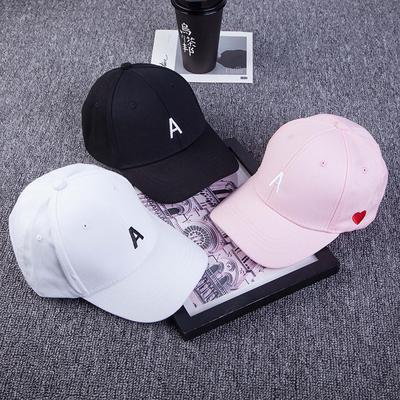 Hat Men'S And Women'S Side Embroidery Love Letter A Baseball Cap, Spring And Summer Outdoor Leisure Curved Brim Cap