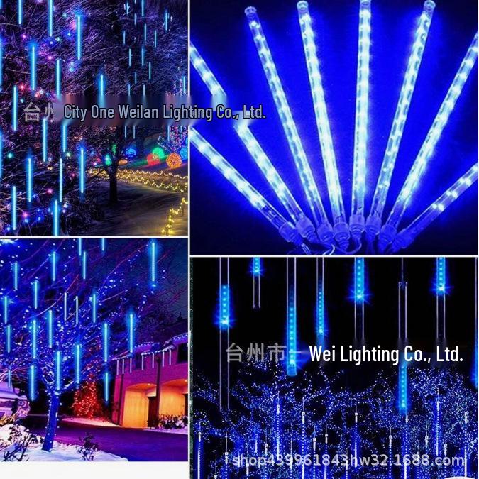 Solar-Powered Waterproof LED Meteor Shower String Lights for Outdoor Decoration