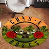 Guns N Roses (1) Round Office Rug Decorative Floor Rug for Office Bedroom Living Room and Home Space
