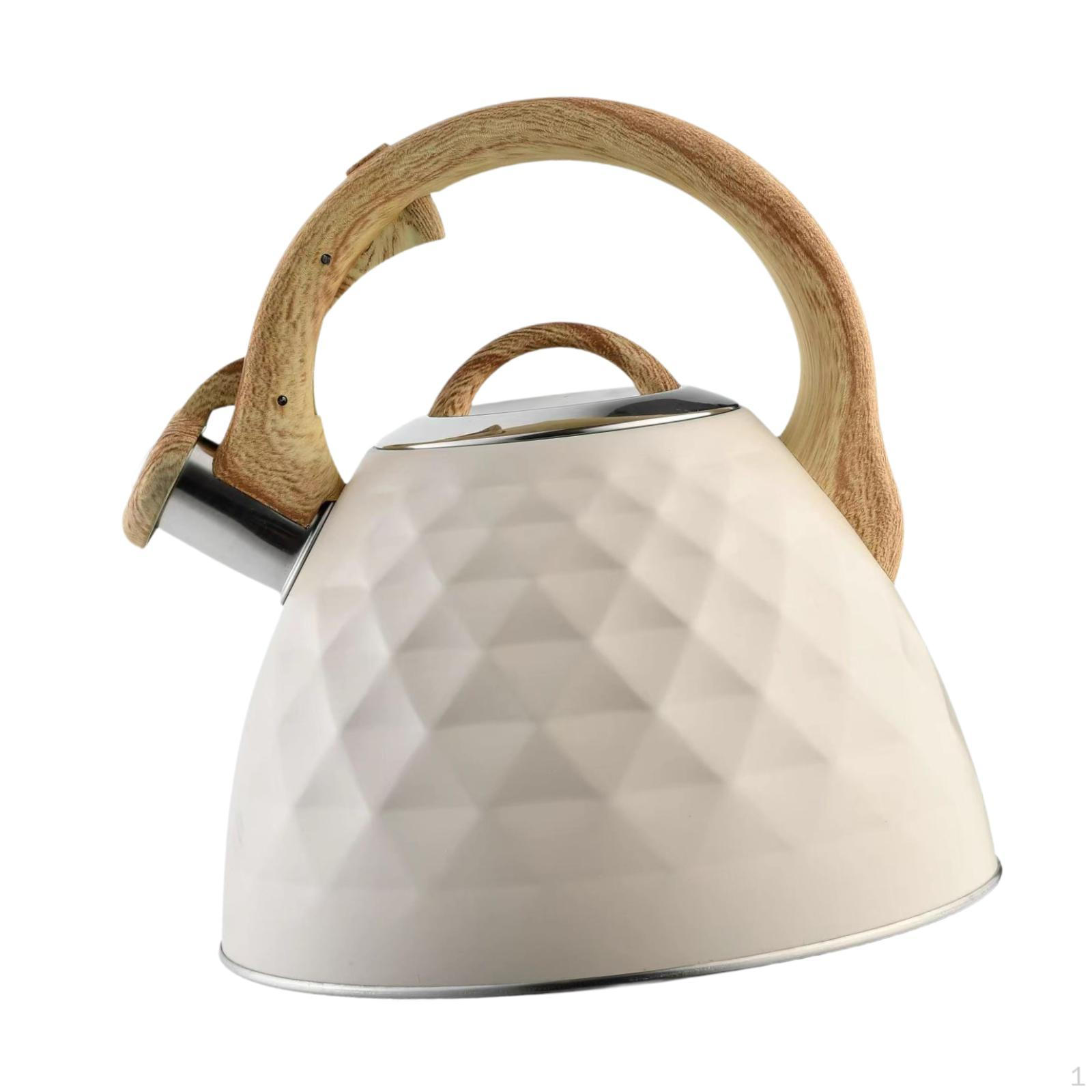 

Whistling Kettle Stovetop 3L Portable with Ergonomic Handle Teakettle Stainless Steel for