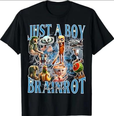 All Brainrot Italienisches Meme Für Männer Frauen Jungen Mädchen Jugend 100% Baumwolle T-Shirt Herren T-Shirts Top