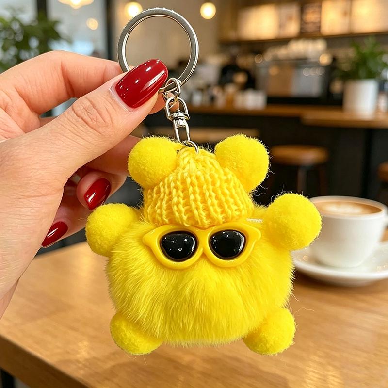Year of the Sheep Lamb Keychain: Cute Plush Pendant for Students' Bags