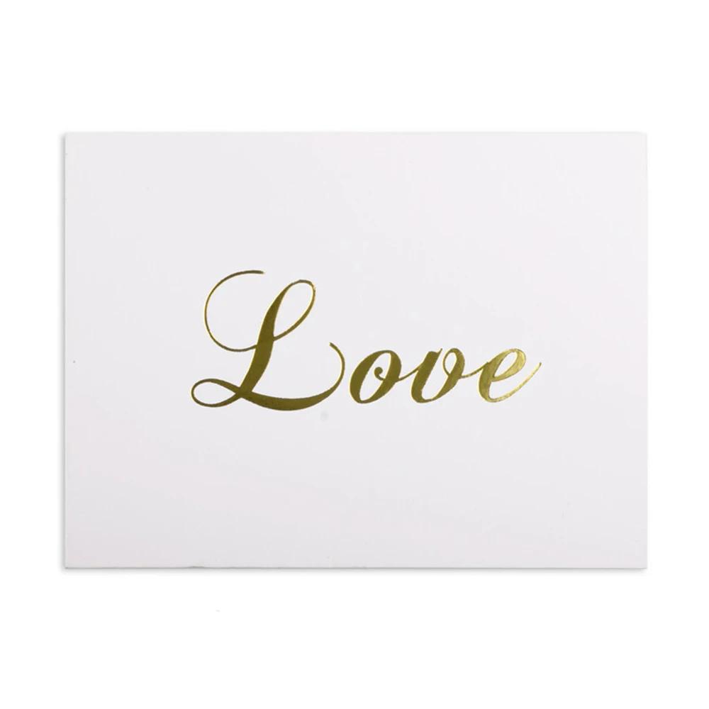 50Pcs Mini Thank You Card Gold Simple Design Scrapbooking Party Invitation Greeting Card Birthday Party Gift Message Cards
