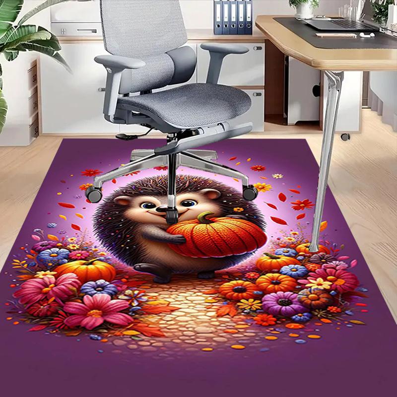 1PC Hedgehog, Pumpkin Extra Large Non Slip Floor carpet, Office, family, bedroom, Studio Large Area Rug Indoor Rugs, Vibrant Colors