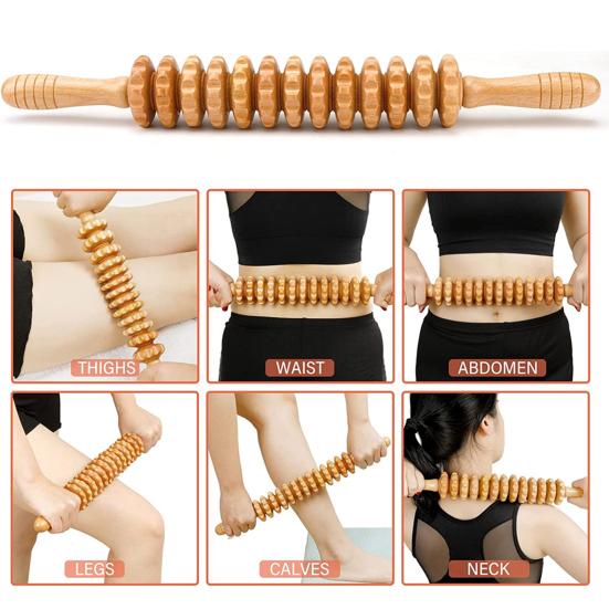 Wood Therapy Massage Tools Fascia Cellulite Remover Body Sculpting Tool Face Shoulder Arm Sculpting Massager for Relieving Muscle Soreness Tightness