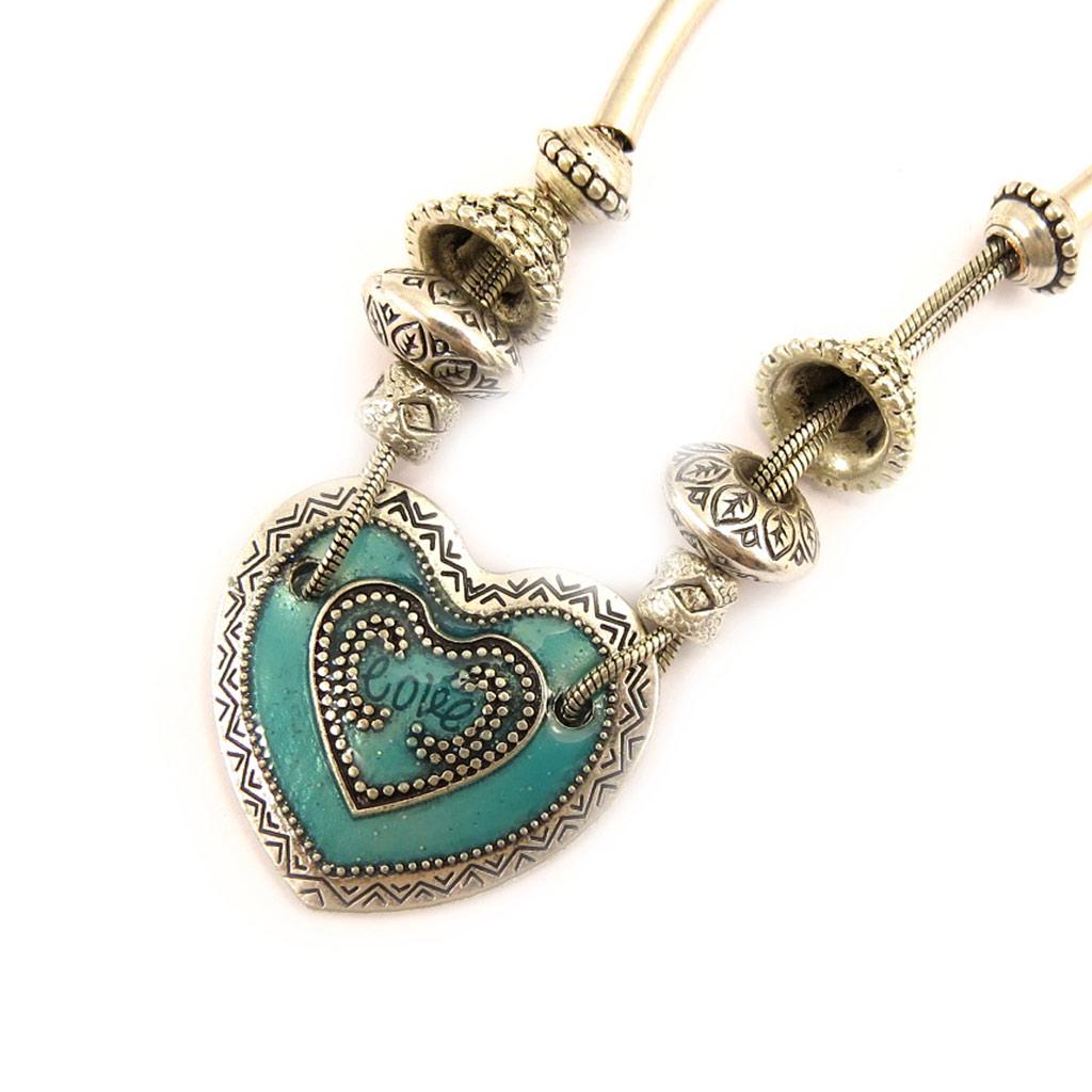 Les Trésors De Lily [E5754] - Designer Necklace 'Memories of the Past' Turquoise